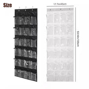 24 Pocket Shoe Organiser Bag Over Door Holder Hanging Shelf Storage Rack Hooks - White V528-STORAGE-BAG-WHITE-503908