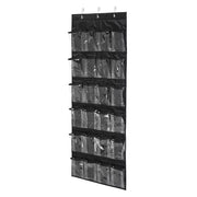 24 Pocket Shoe Organiser Bag Over Door Holder Hanging Shelf Storage Rack Hooks - White V528-STORAGE-BAG-WHITE-503908