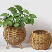 Hand Woven Storage Container with Lid Tabletop Basket Sundries Holder Organizer - Without Legs V528-STORAGE-BASKET-181-584251