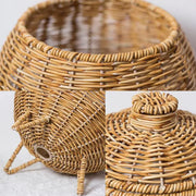 Hand Woven Storage Container with Lid Tabletop Basket Sundries Holder Organizer - Without Legs V528-STORAGE-BASKET-181-584251