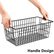2pcs Wire Storage Basket Durable Metal Kitchen Cabinet Pantry Office Organiser V528-STORAGE-BASKET-2PCS-448265