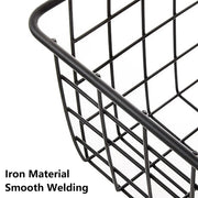 2pcs Wire Storage Basket Durable Metal Kitchen Cabinet Pantry Office Organiser V528-STORAGE-BASKET-2PCS-448265