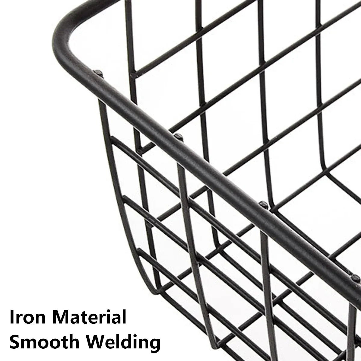 2pcs Wire Storage Basket Durable Metal Kitchen Cabinet Pantry Office Organiser V528-STORAGE-BASKET-2PCS-448265