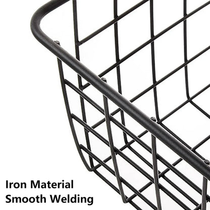 2pcs Wire Storage Basket Durable Metal Kitchen Cabinet Pantry Office Organiser V528-STORAGE-BASKET-2PCS-448265