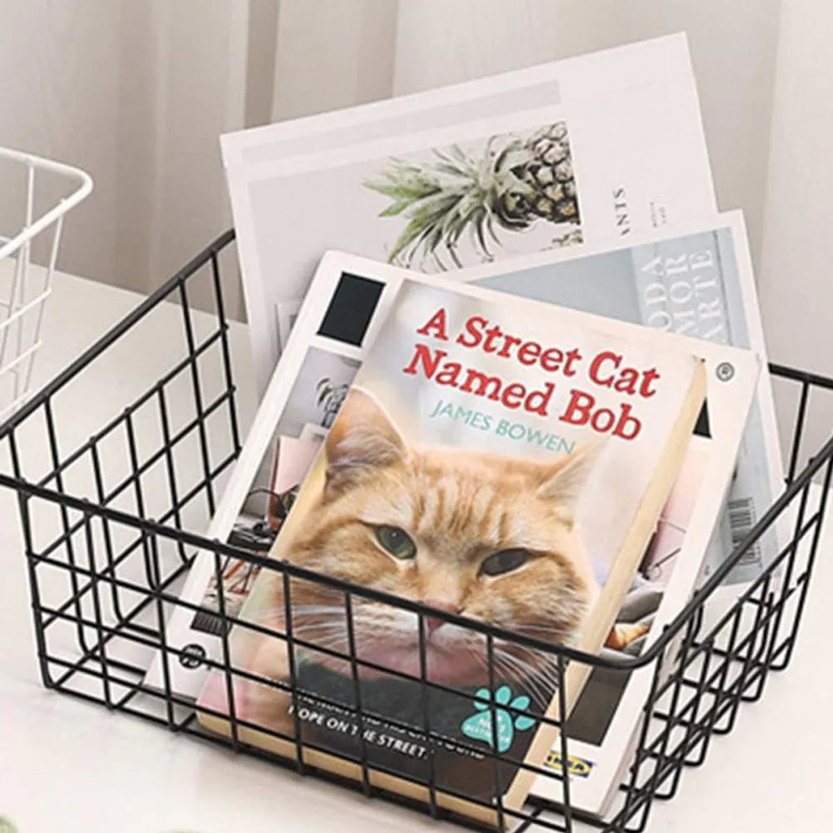 2pcs Wire Storage Basket Durable Metal Kitchen Cabinet Pantry Office Organiser V528-STORAGE-BASKET-2PCS-448265