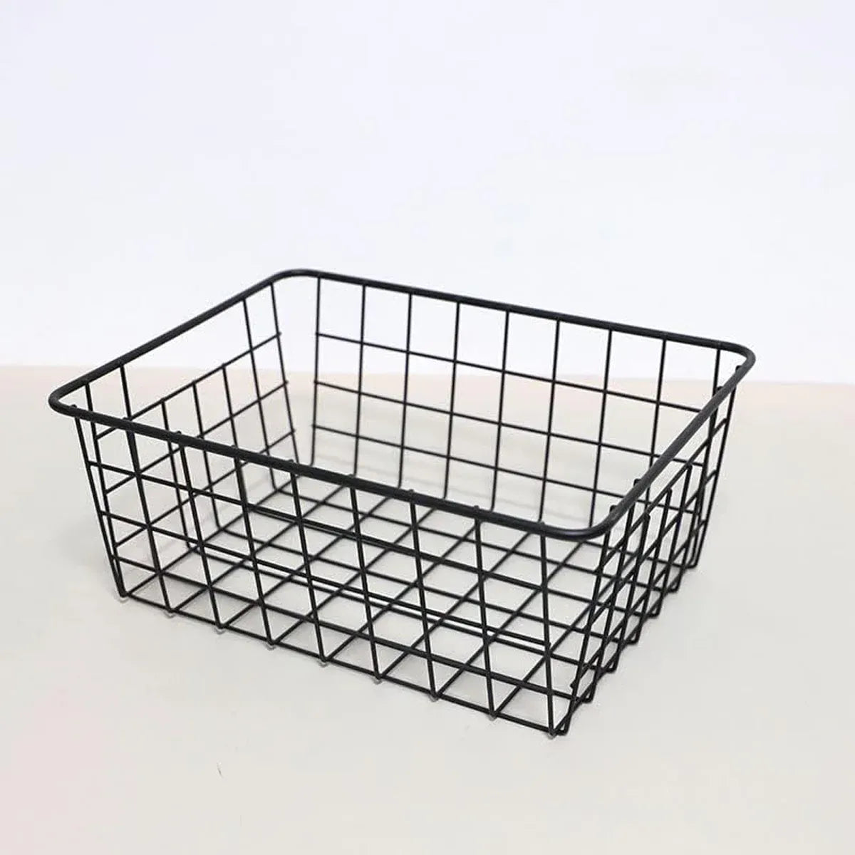 2pcs Wire Storage Basket Durable Metal Kitchen Cabinet Pantry Office Organiser V528-STORAGE-BASKET-2PCS-448265