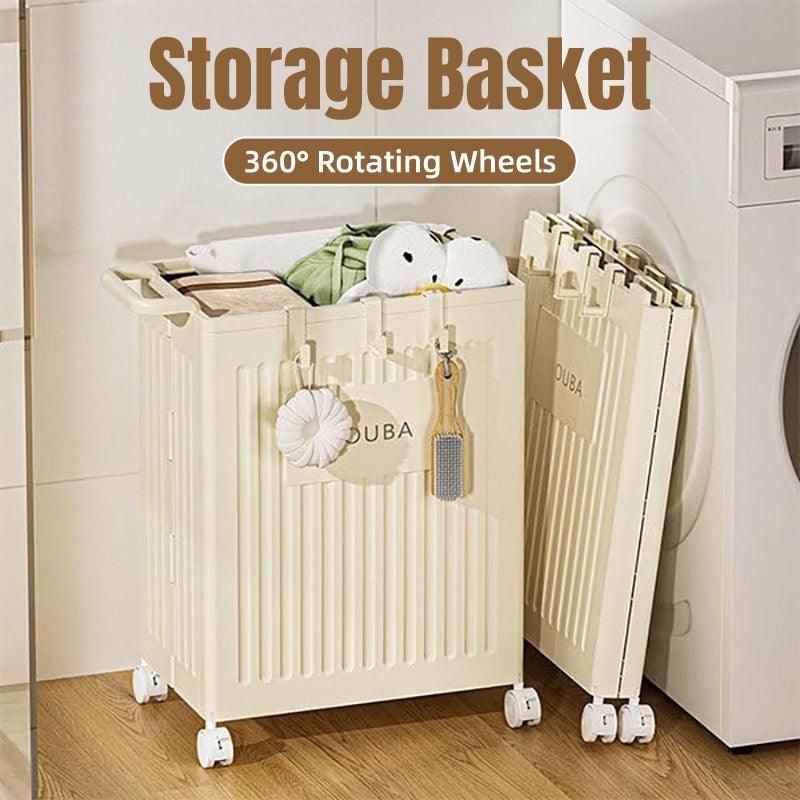 Fitness Storage Basket Organizer Tube with Wheeled Basket for Home Use and Gym V528-STORAGE-BASKET-BEIGE-514463