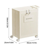 Fitness Storage Basket Organizer Tube with Wheeled Basket for Home Use and Gym V528-STORAGE-BASKET-BEIGE-514463