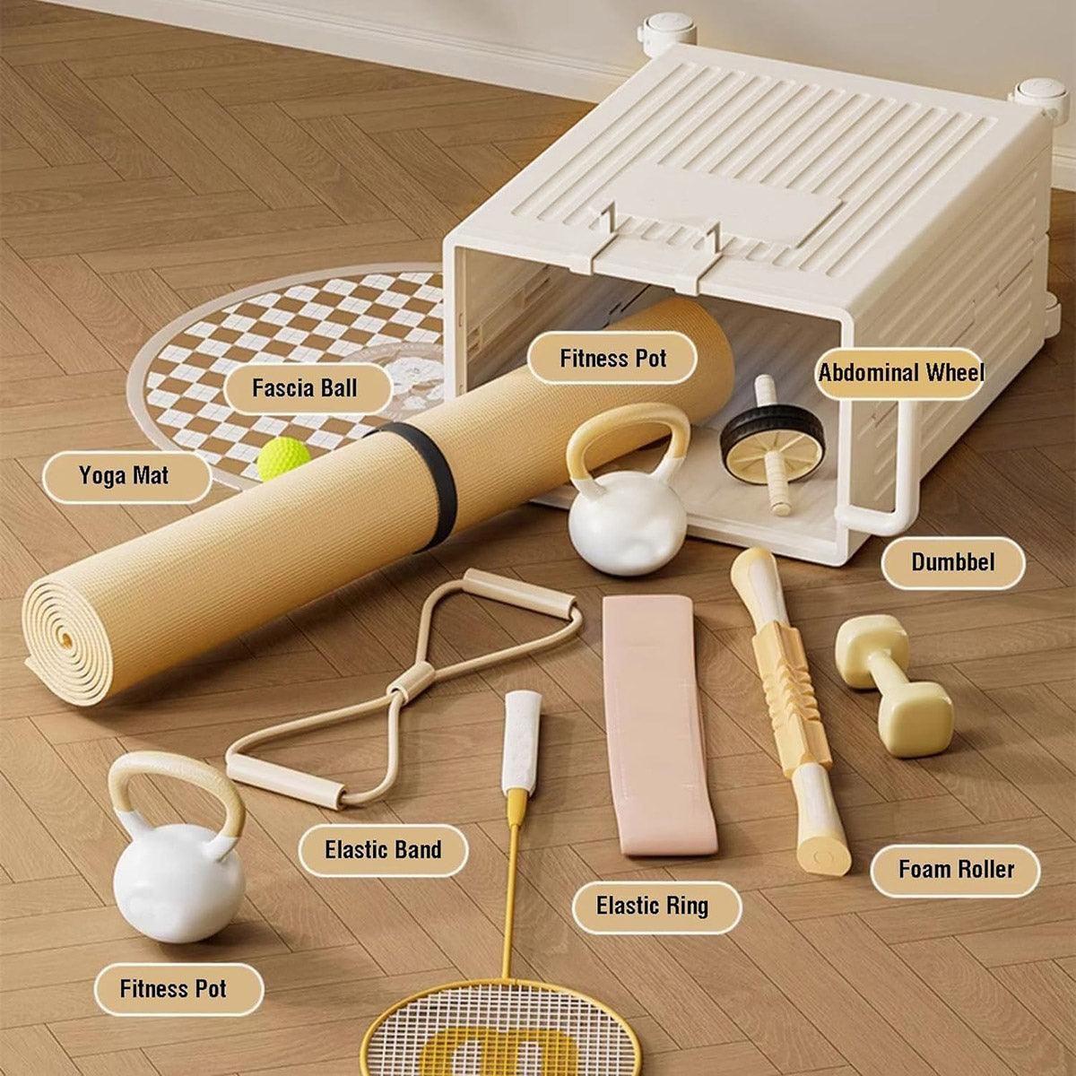 Fitness Storage Basket Organizer Tube with Wheeled Basket for Home Use and Gym V528-STORAGE-BASKET-BEIGE-514463
