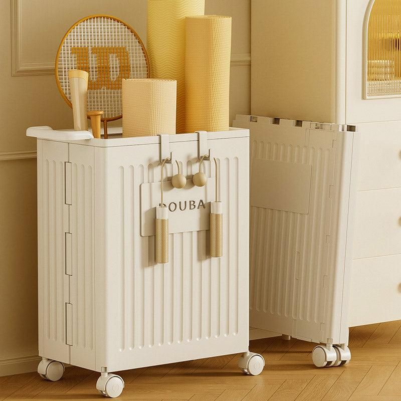 Fitness Storage Basket Organizer Tube with Wheeled Basket for Home Use and Gym V528-STORAGE-BASKET-BEIGE-514463