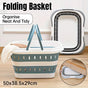 Large Folding Laundry Basket Plastic Dirty Clothes Hamper Blue Bathroom Storage - Blue V528-STORAGE-BASKET-BLUE-161548