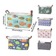 2pcs Foldable Cotton Linen Storage Baskets Home Organizer Box Office Supplies - Haig V528-STORAGE-BASKET-HG-297412