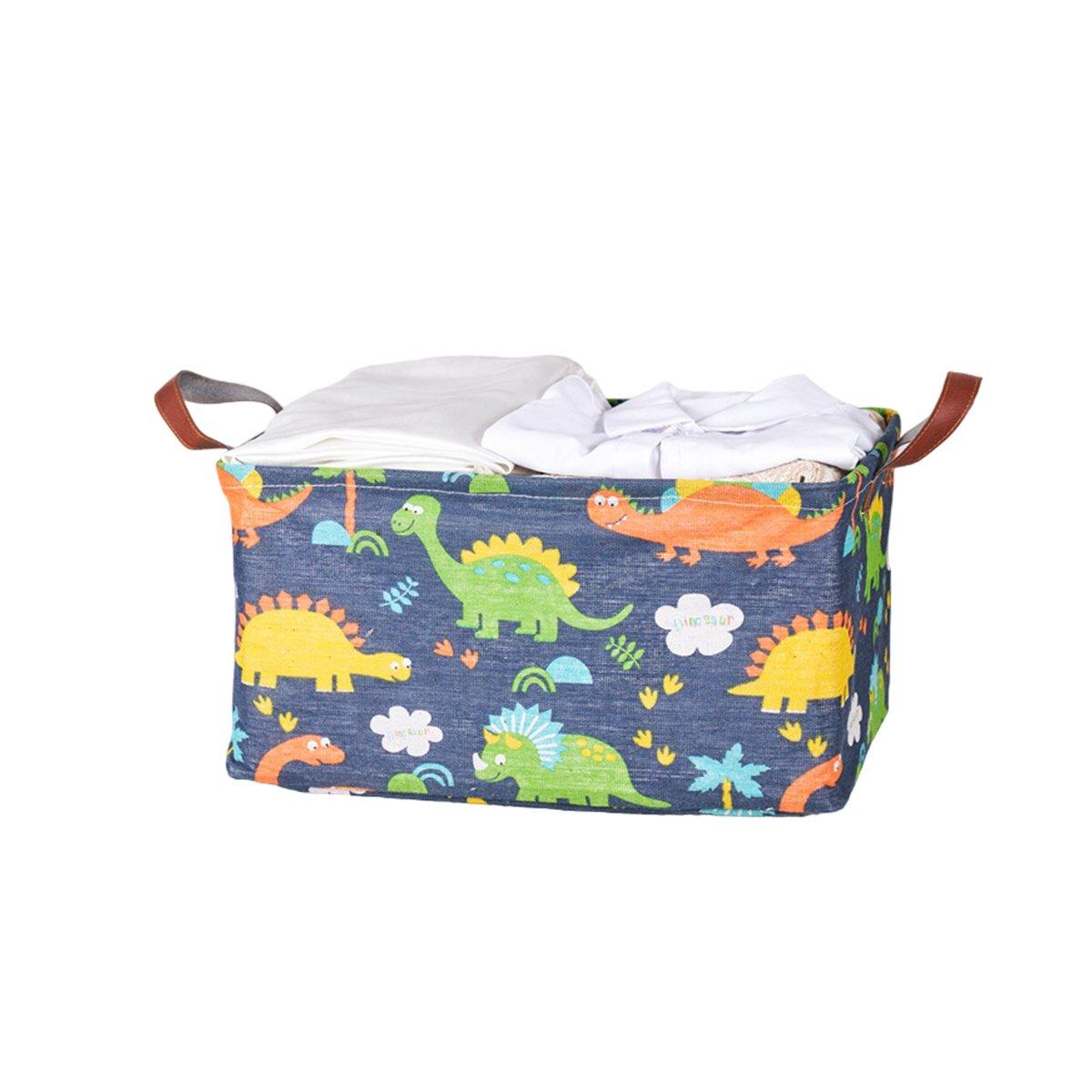 2pcs Foldable Cotton Linen Storage Baskets Home Organizer Box Office Supplies - Waterweed V528-STORAGE-BASKET-SC-602745