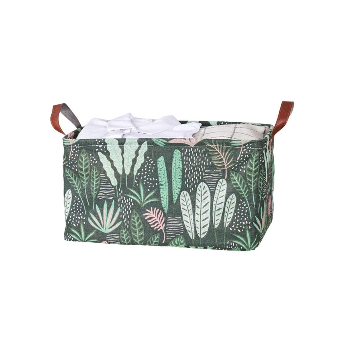 2pcs Foldable Cotton Linen Storage Baskets Home Organizer Box Office Supplies - Waterweed V528-STORAGE-BASKET-SC-602745