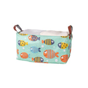 2pcs Foldable Cotton Linen Storage Baskets Home Organizer Box Office Supplies - Waterweed V528-STORAGE-BASKET-SC-602745