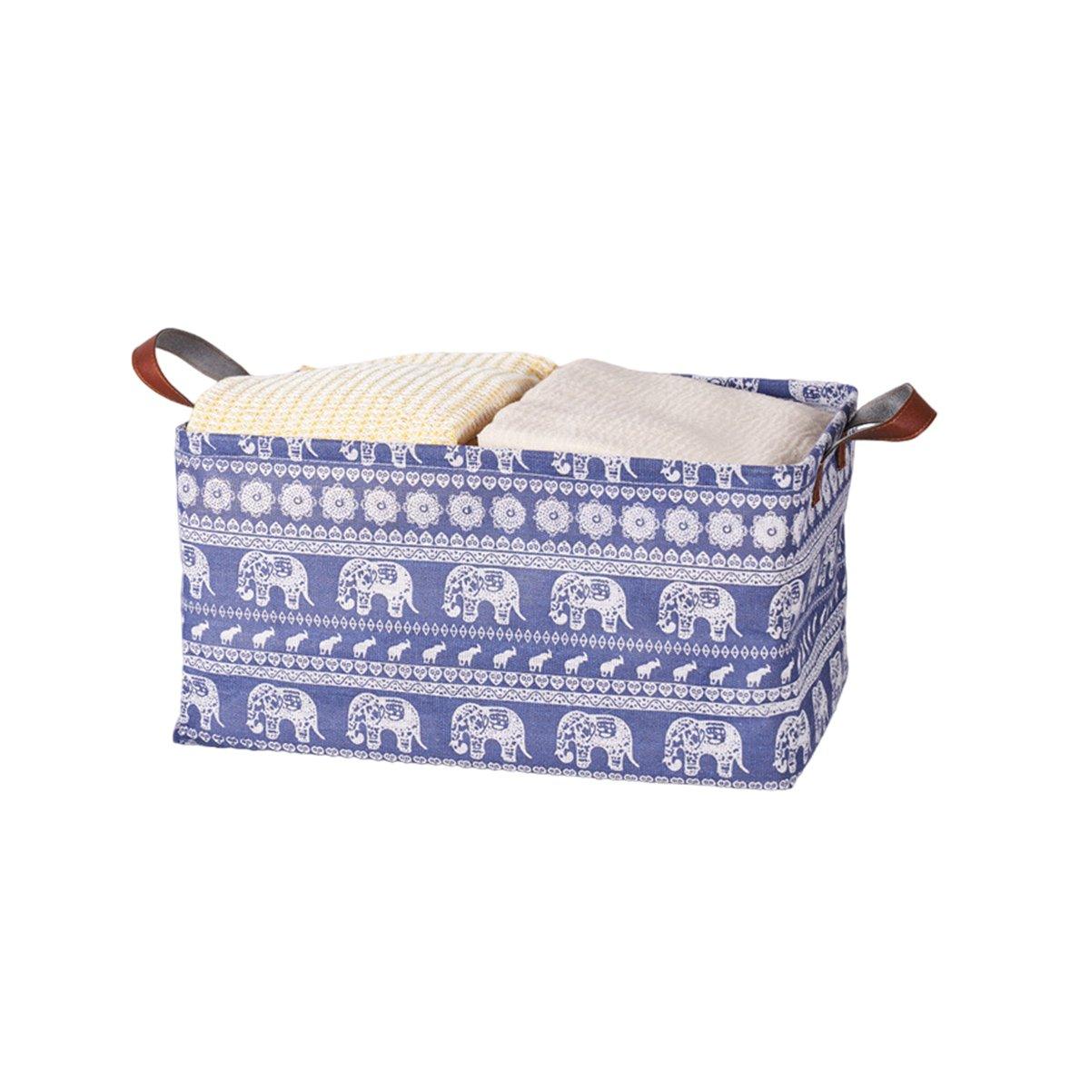 2pcs Foldable Cotton Linen Storage Baskets Home Organizer Box Office Supplies - Fish V528-STORAGE-BASKET-Y-890475