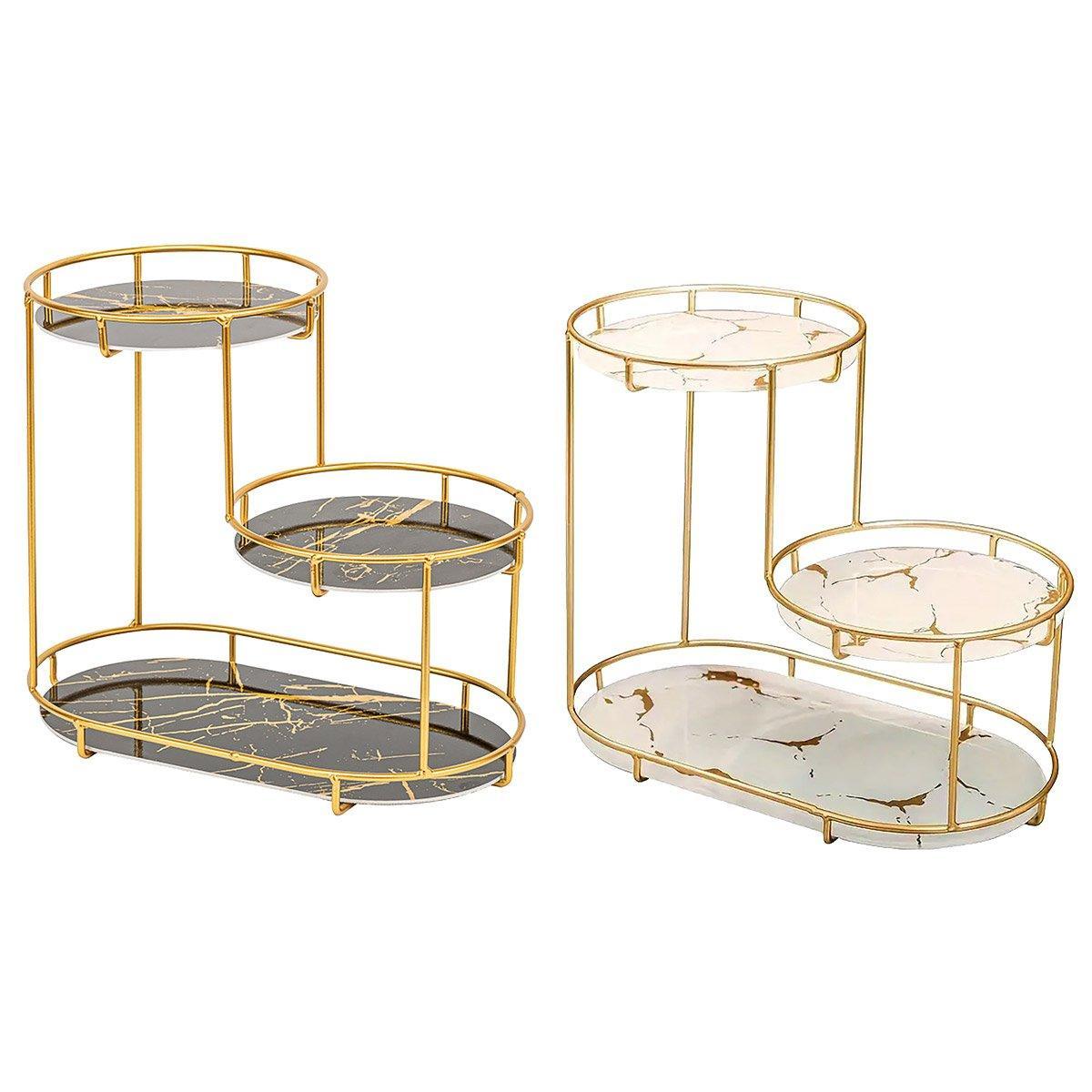 Round Multi-Tier Metal Storage Rack for Bathroom Vanity Kitchen Storage Rack - Black V528-STORAGE-BLACK-193162