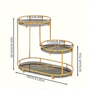 Round Multi-Tier Metal Storage Rack for Bathroom Vanity Kitchen Storage Rack - Black V528-STORAGE-BLACK-193162