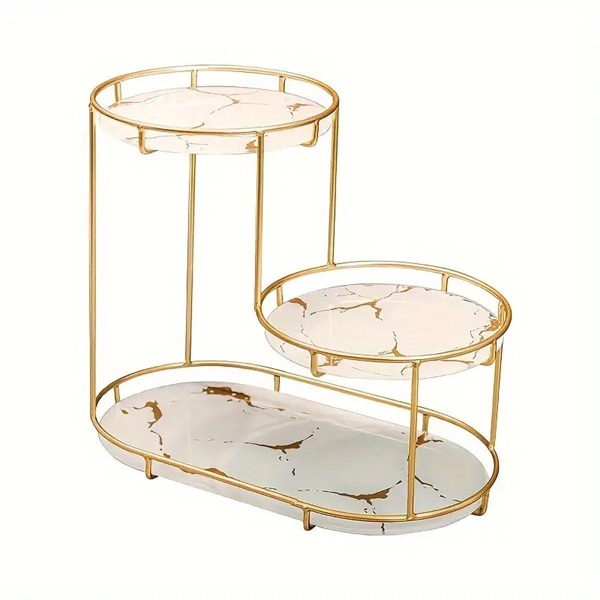 Round Multi-Tier Metal Storage Rack for Bathroom Vanity Kitchen Storage Rack - Black V528-STORAGE-BLACK-193162