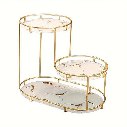 Round Multi-Tier Metal Storage Rack for Bathroom Vanity Kitchen Storage Rack - Black V528-STORAGE-BLACK-193162