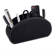 PU Leather Desktop Organiser Remote Control Office Cosmetic Storage Box Holder V528-STORAGE-BLACK-346459