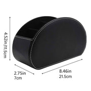 PU Leather Desktop Organiser Remote Control Office Cosmetic Storage Box Holder V528-STORAGE-BLACK-346459