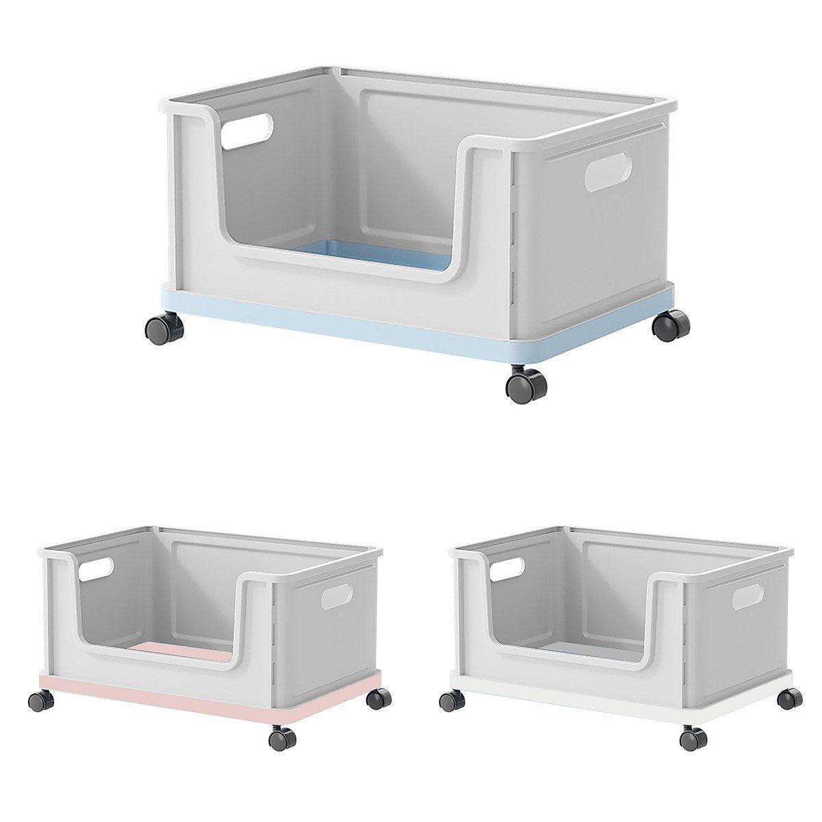Under Desk Book Storage Box with Wheels Movable Classroom Student Organiser Rack - Blue V528-STORAGE-BLUE-744055