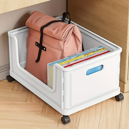 Under Desk Book Storage Box with Wheels Movable Classroom Student Organiser Rack - Blue V528-STORAGE-BLUE-744055