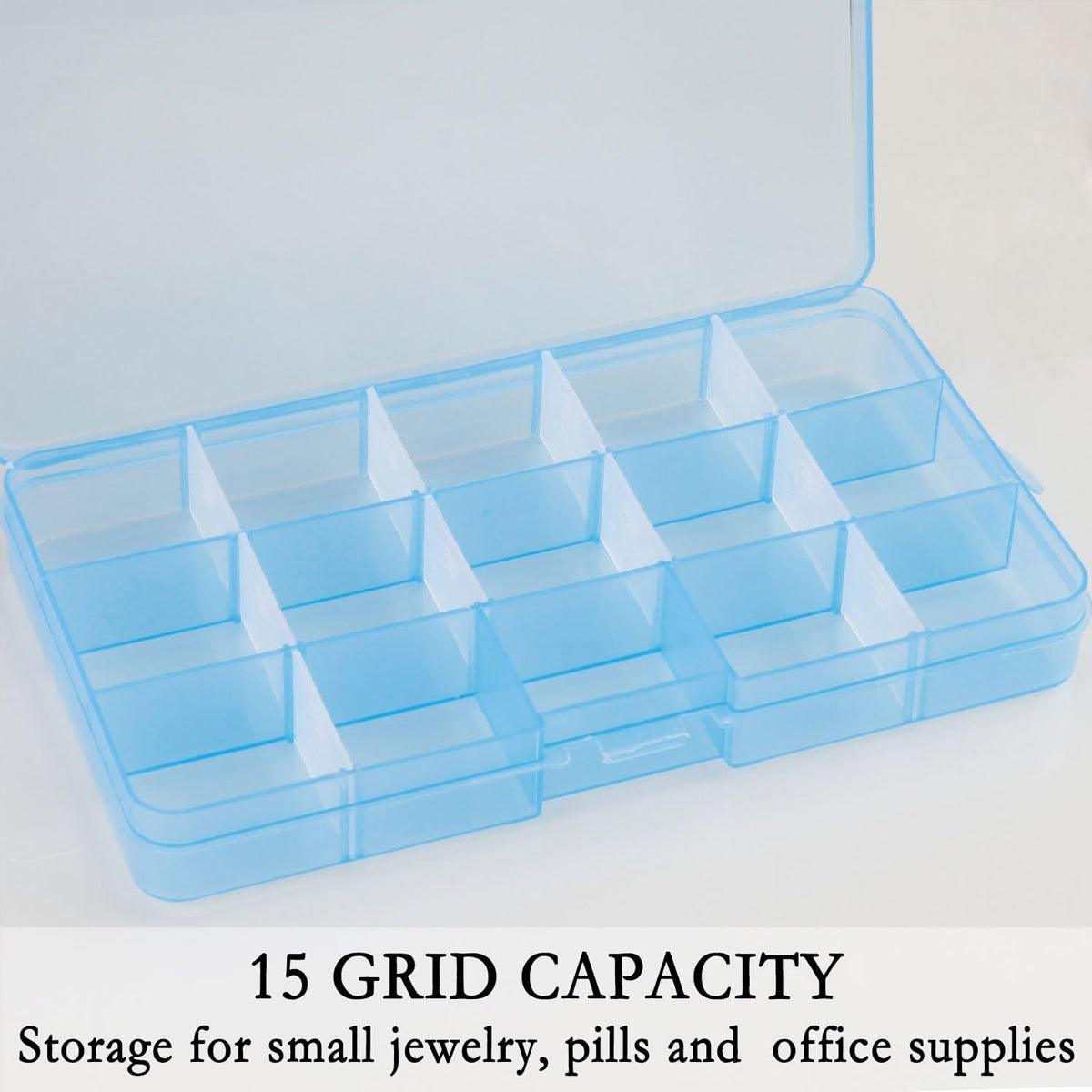 10pcs 15Compartments Plastic Box Case Bead Storage Organizer Jewelry Craft Box V528-STORAGE-BOX-10PCS-960124