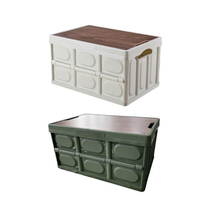Folding Camping Storage Box Outdoor Stackable Container with Lid Home Organizer - White V528-STORAGE-BOX-30L-WHITE-911974