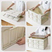 Folding Camping Storage Box Outdoor Stackable Container with Lid Home Organizer - White V528-STORAGE-BOX-30L-WHITE-911974
