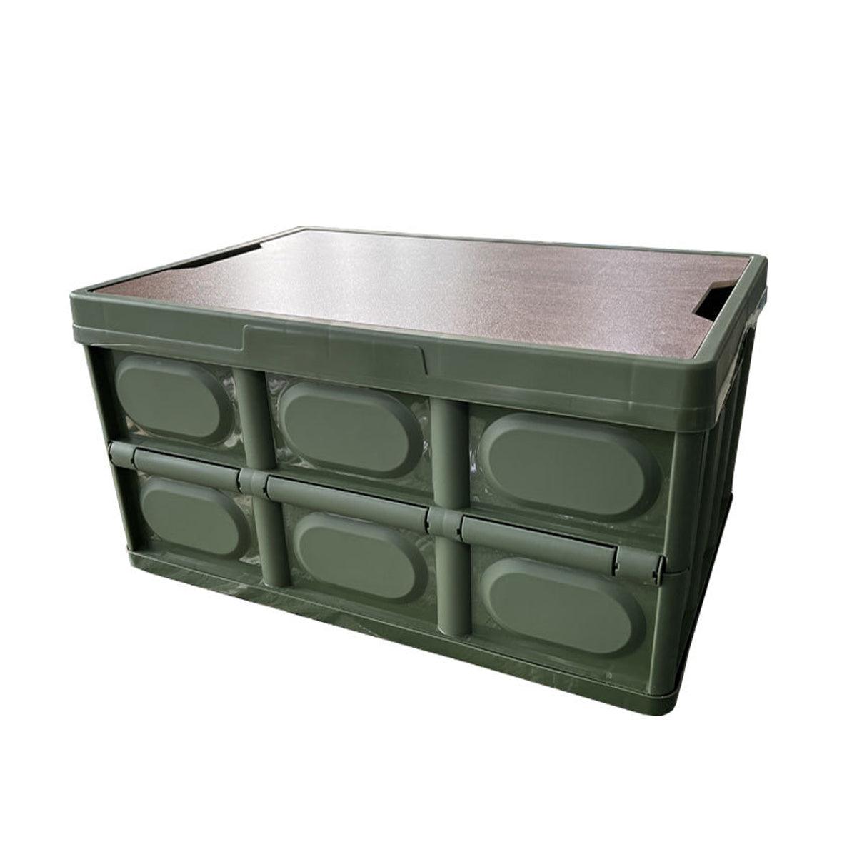 Folding Camping Storage Box Outdoor Stackable Container with Lid Home Organizer - White V528-STORAGE-BOX-30L-WHITE-911974