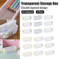 3PCS Clear Plastic Desktop Storage Box 2 Layer Holder DIY Stationery Pencil Case - Green V528-STORAGE-BOX-3PCS-GREEN-370814