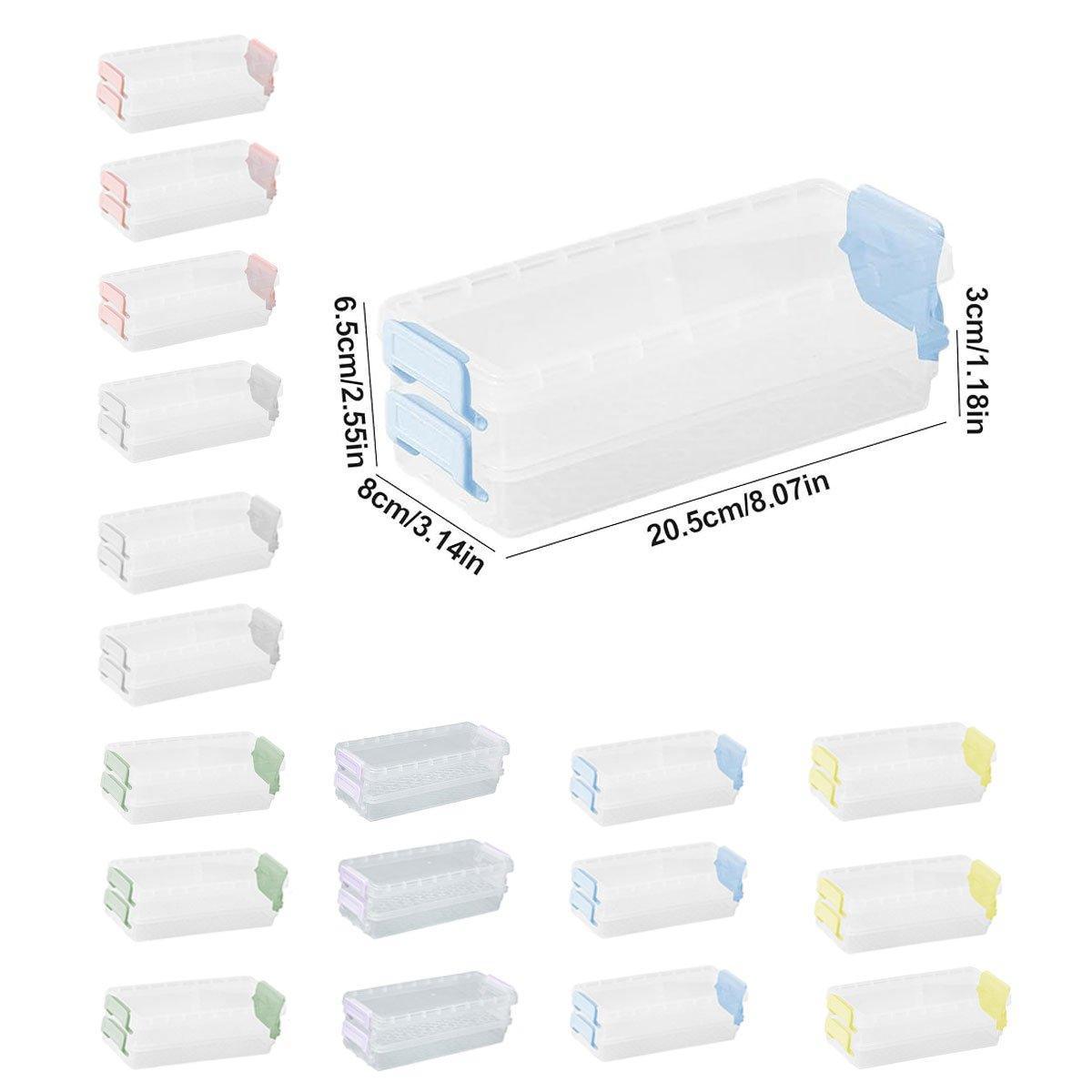 3PCS Clear Plastic Desktop Storage Box 2 Layer Holder DIY Stationery Pencil Case - Green V528-STORAGE-BOX-3PCS-GREEN-370814