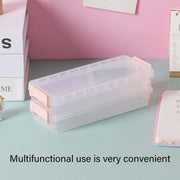 3PCS Clear Plastic Desktop Storage Box 2 Layer Holder DIY Stationery Pencil Case - Green V528-STORAGE-BOX-3PCS-GREEN-370814