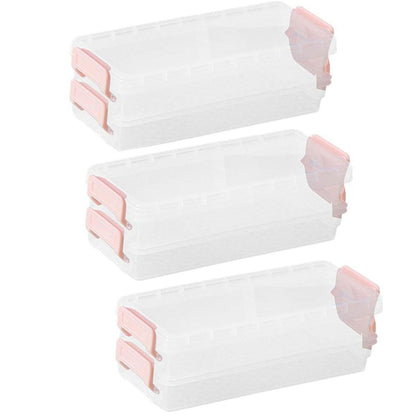 3PCS Clear Plastic Desktop Storage Box 2 Layer Holder DIY Stationery Pencil Case - Green V528-STORAGE-BOX-3PCS-GREEN-370814