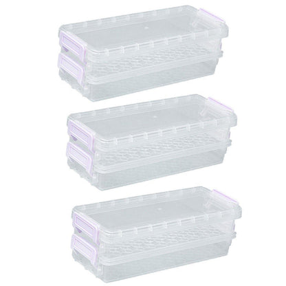 3PCS Clear Plastic Desktop Storage Box 2 Layer Holder DIY Stationery Pencil Case - Green V528-STORAGE-BOX-3PCS-GREEN-370814