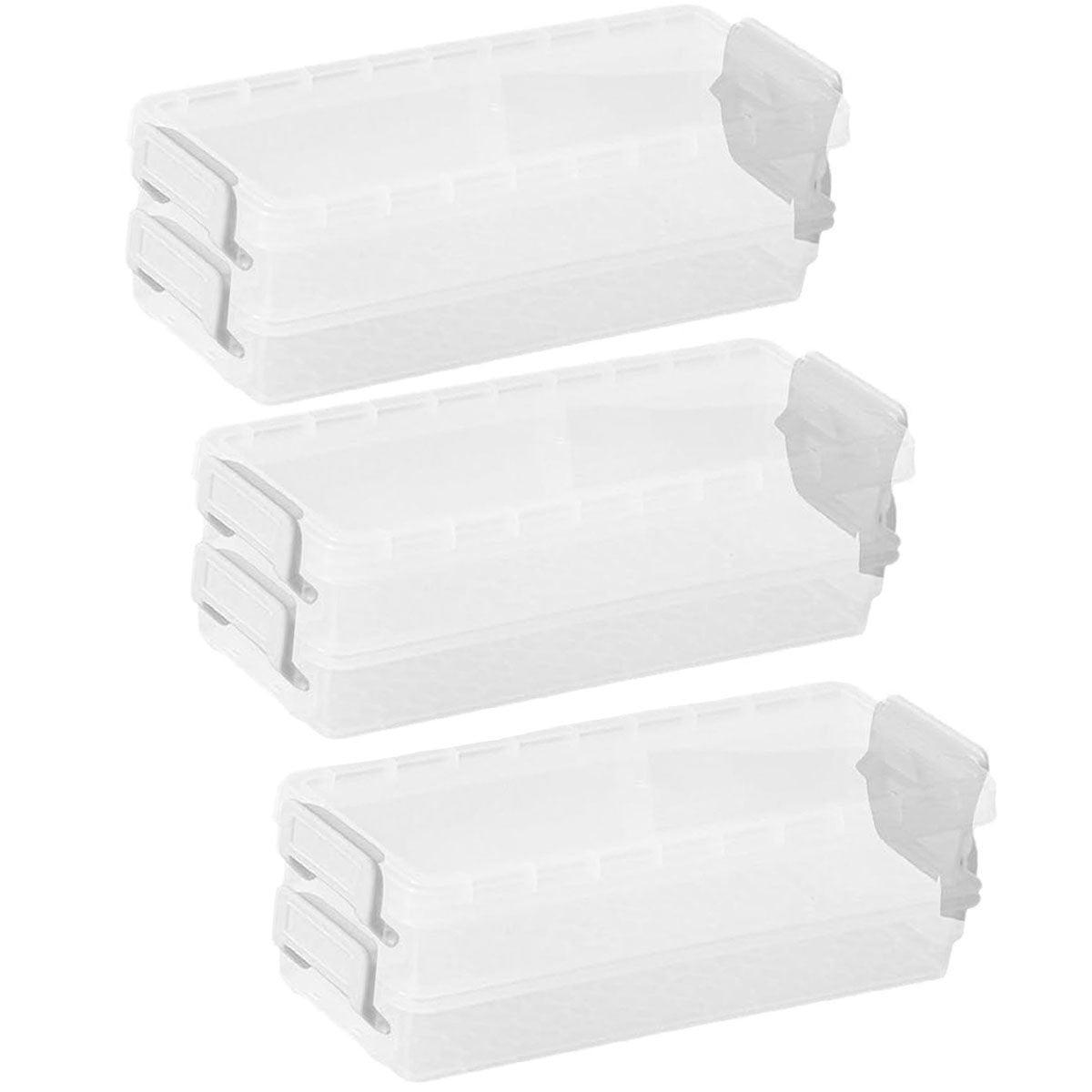 3PCS Clear Plastic Desktop Storage Box 2 Layer Holder DIY Stationery Pencil Case - Green V528-STORAGE-BOX-3PCS-GREEN-370814