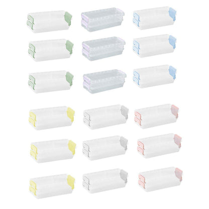 3PCS Clear Plastic Desktop Storage Box 2 Layer Holder DIY Stationery Pencil Case - Grey V528-STORAGE-BOX-3PCS-GREY-941025