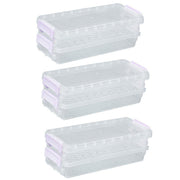 3PCS Clear Plastic Desktop Storage Box 2 Layer Holder DIY Stationery Pencil Case - Grey V528-STORAGE-BOX-3PCS-GREY-941025