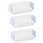 3PCS Clear Plastic Desktop Storage Box 2 Layer Holder DIY Stationery Pencil Case - Grey V528-STORAGE-BOX-3PCS-GREY-941025
