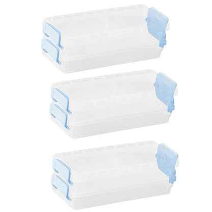 3PCS Clear Plastic Desktop Storage Box 2 Layer Holder DIY Stationery Pencil Case - Grey V528-STORAGE-BOX-3PCS-GREY-941025