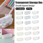3PCS Clear Plastic Desktop Storage Box 2 Layer Holder DIY Stationery Pencil Case - Yellow V528-STORAGE-BOX-3PCS-YELLOW-185616