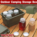 7pcs Portable Spice Bottle Set Travel BBQ Camping Storage Container Organizer V528-STORAGE-BOX-ARMY-GREEN-7PCS478541