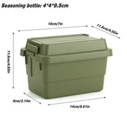 7pcs Portable Spice Bottle Set Travel BBQ Camping Storage Container Organizer V528-STORAGE-BOX-ARMY-GREEN-7PCS478541
