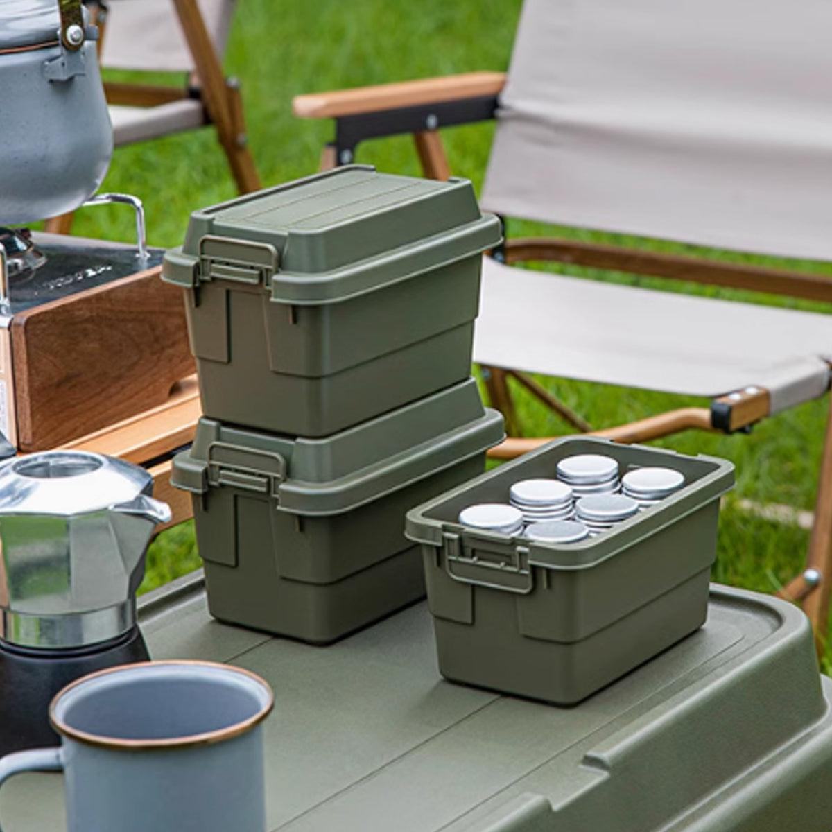 7pcs Portable Spice Bottle Set Travel BBQ Camping Storage Container Organizer V528-STORAGE-BOX-ARMY-GREEN-7PCS478541