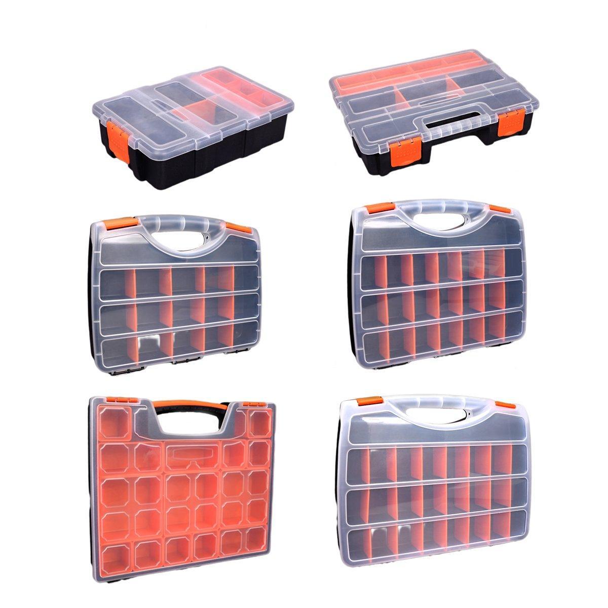 Clear Plastic Storage Box Multi Compartment Organizer for Small Parts Beads - BF-312 V528-STORAGE-BOX-BF-312-201721