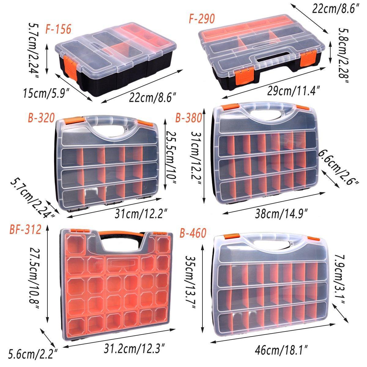 Clear Plastic Storage Box Multi Compartment Organizer for Small Parts Beads - BF-312 V528-STORAGE-BOX-BF-312-201721