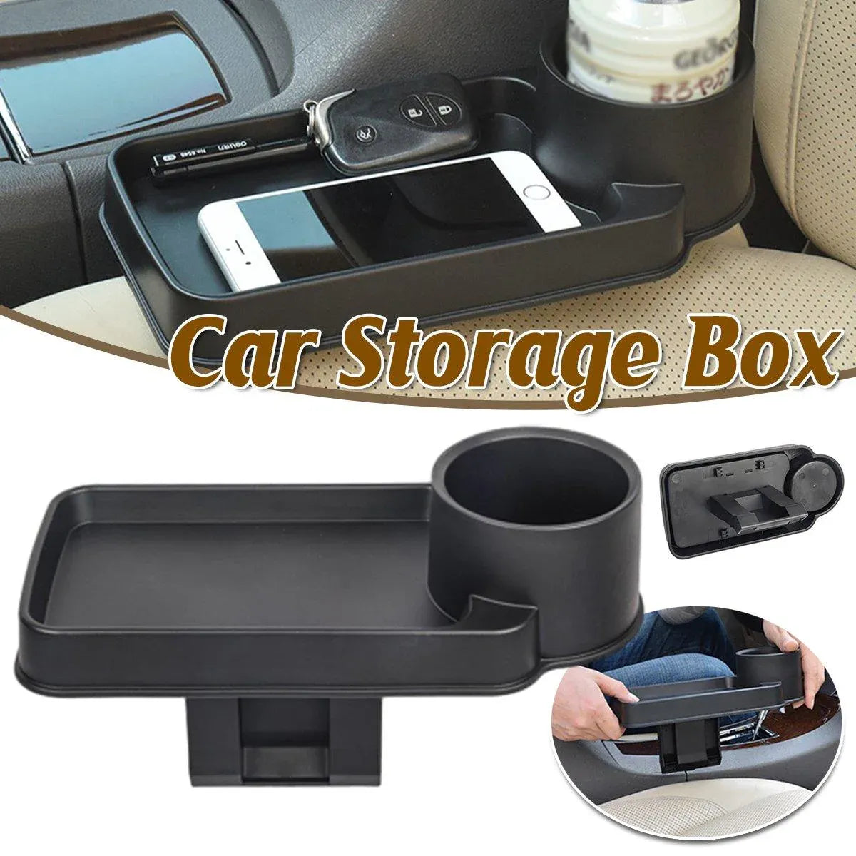 Car Storage Box Clip In Cup Holder Multifunctional Vehicle Seat Side Organizer V528-STORAGE-BOX-BLACK-774654