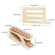 Automatic Scrolling Egg Holder 2/4-Tier Storage Box Container for Refrigerator - Beige(2-Tier) V528-STORAGE-BOX-DOUBLE-DECK-816190